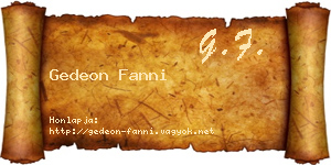 Gedeon Fanni névjegykártya